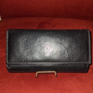 Beautiful black genuine leather bi-fold wallet